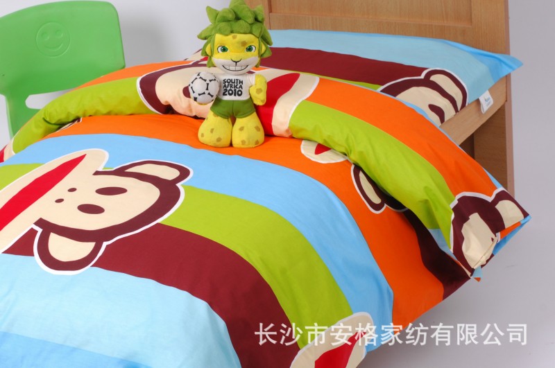供應幼兒園專用床上用品 卡通床套卡通三四件套 大嘴猴 兒童棉被工廠,批發,進口,代購