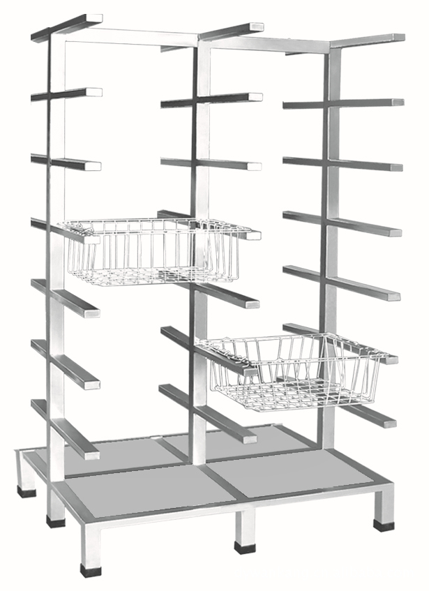 供應不銹鋼雙列籃筐存儲架工廠,批發,進口,代購