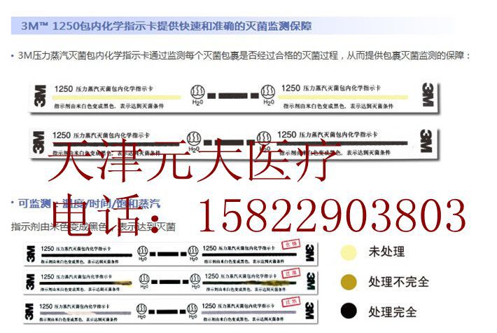 3M 1250  128元/個   壓力蒸汽滅菌包內化學指示卡批發・進口・工廠・代買・代購