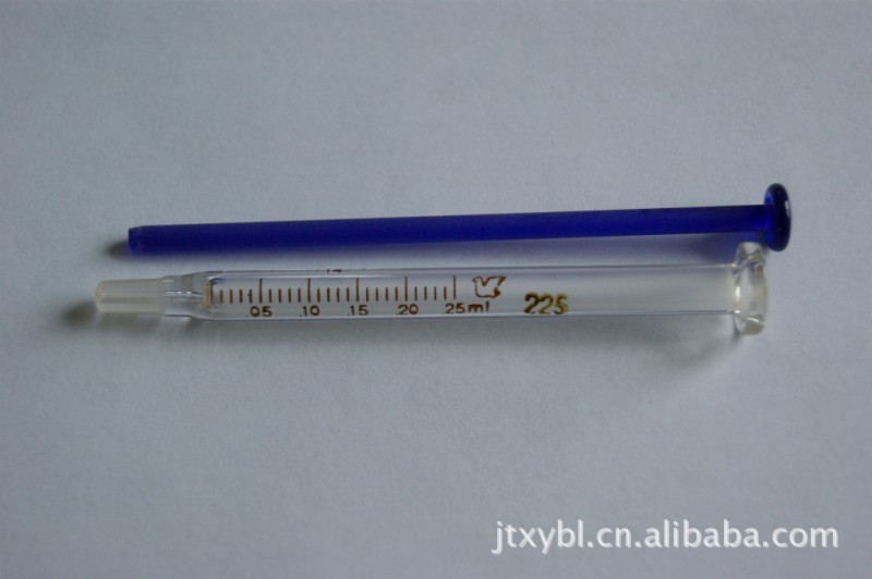 【廠傢供應】1 ml/cc雙磨砂藍芯全玻璃註射器 氣密性好線條清晰批發・進口・工廠・代買・代購