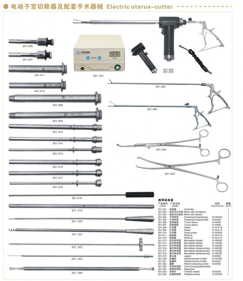 子宮旋切器  子宮肌瘤切除器，電動子宮切除器及配套手術器械工廠,批發,進口,代購