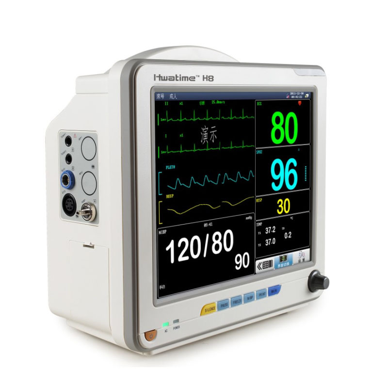 12寸便攜式多參數監護機H8 監護心電 呼吸 血氧 體溫 無創血壓工廠,批發,進口,代購