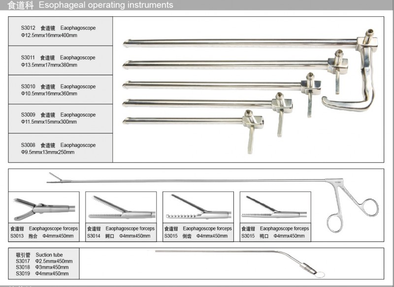 廠傢直銷 食道鏡手術器械 食道鉗 食道鏡 吸引管 等五官科器械工廠,批發,進口,代購