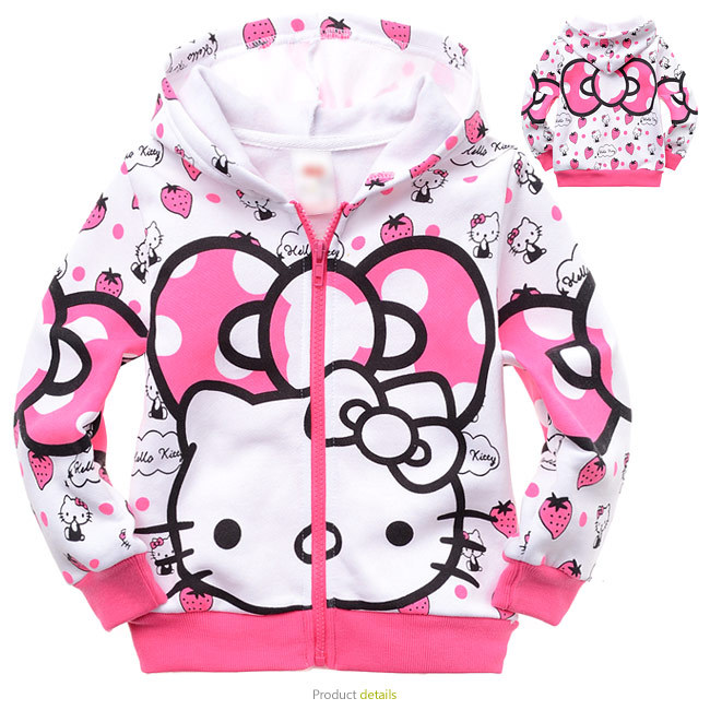 女童開衫外套 Hello kitty外套 有帽拉鏈印花女孩長袖外套 MS0703工廠,批發,進口,代購