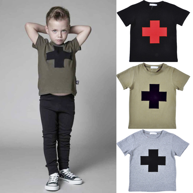 NUNUNU新款十字中小男童t恤1-5歲童裝T恤短袖純棉夏季寶寶T恤暴利工廠,批發,進口,代購