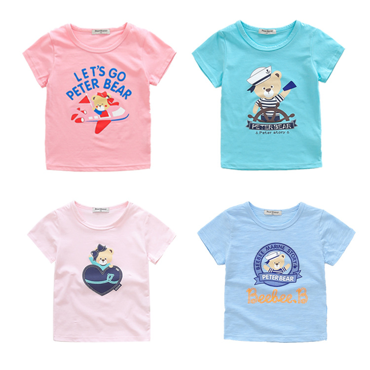 2016夏款外貿童裝 韓版兒童純棉卡通短袖t恤 男女童奧代爾打底衫工廠,批發,進口,代購