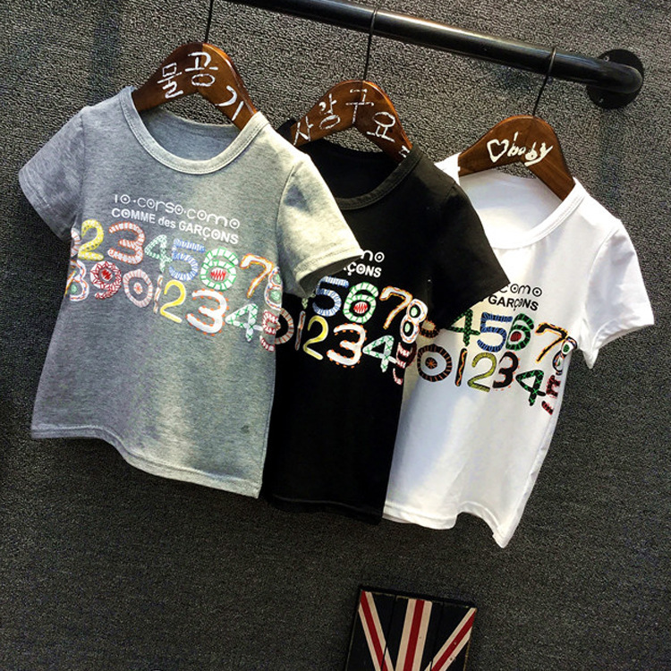童T恤 2016韓版夏款短袖字男女童T恤打底衫工廠,批發,進口,代購