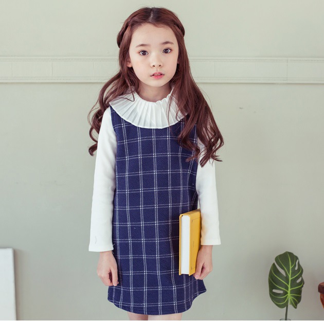 韓版女童格子背心裙2016年春款中小童公主無袖修身連衣裙批發・進口・工廠・代買・代購