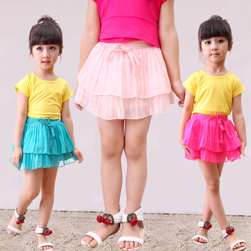 廠傢批發2016夏裝兒童半身裙 雙層百褶裙童裝加盟分銷一件發工廠,批發,進口,代購