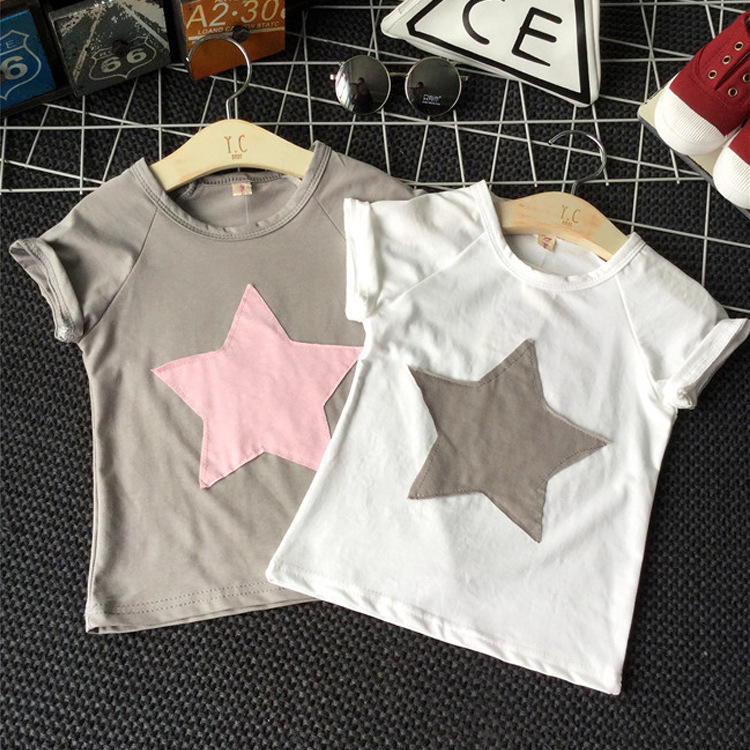 童T恤短袖2016夏季新款兒童印五角星T恤 一件代發批發・進口・工廠・代買・代購