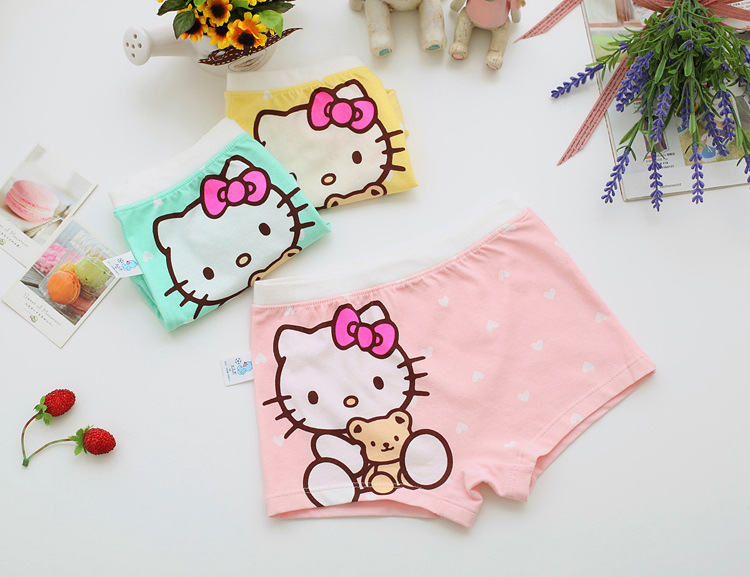 可愛卡通hello kitty純棉兒童內衣褲 正品高檔卡棉女童平角褲批發工廠,批發,進口,代購