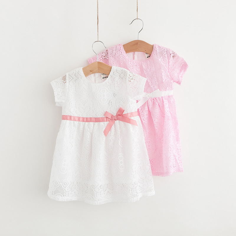 2016夏季熱銷款直銷一件代發 甜美純色兒童蕾絲連衣裙工廠,批發,進口,代購