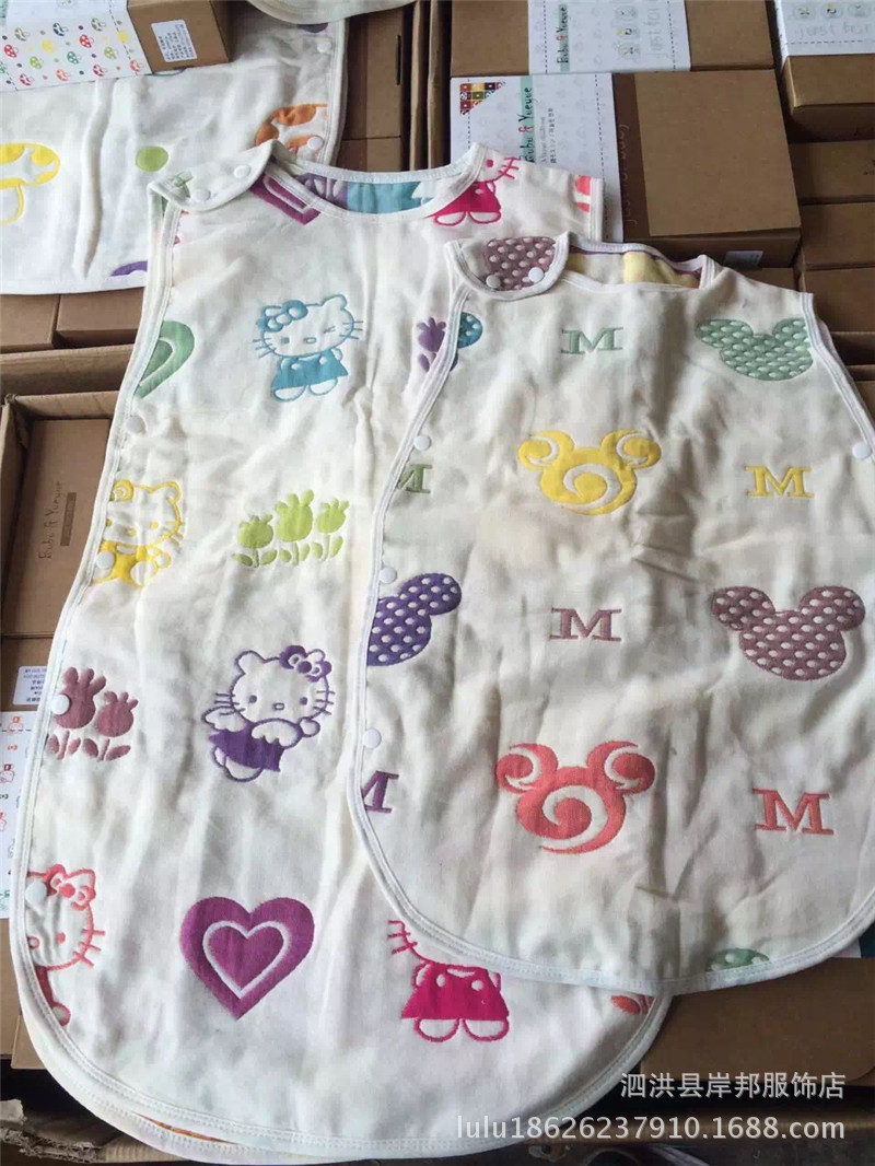 日單兒童蘑菇睡袋 男女寶寶 全棉麵料 刺繡圖案 背心型睡袋 夏季工廠,批發,進口,代購