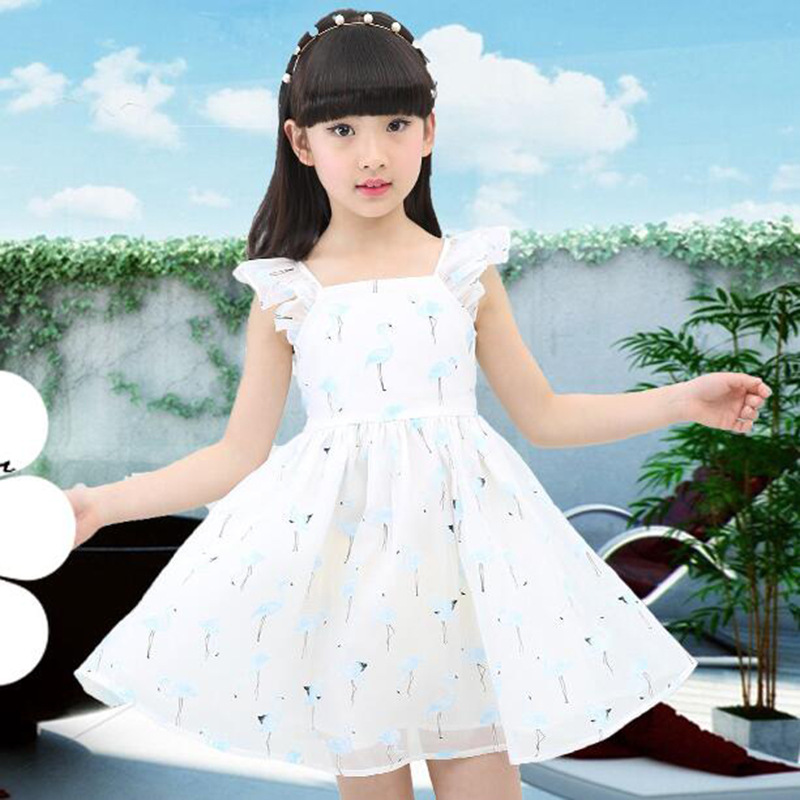 16夏季韓版連衣裙 女童印花小飛袖公主裙 兒童清涼純棉裙子批發工廠,批發,進口,代購