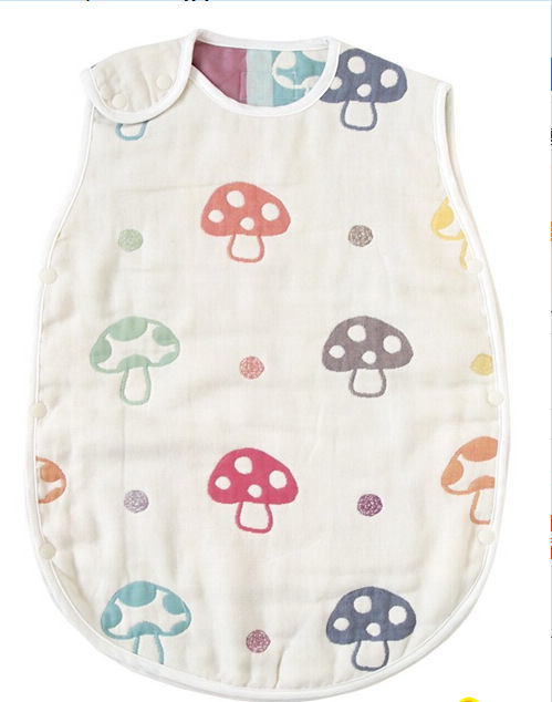 日本hoppetta同款40S細紗純棉六層紗佈嬰幼兒蘑菇防踢被寶寶睡袋批發・進口・工廠・代買・代購