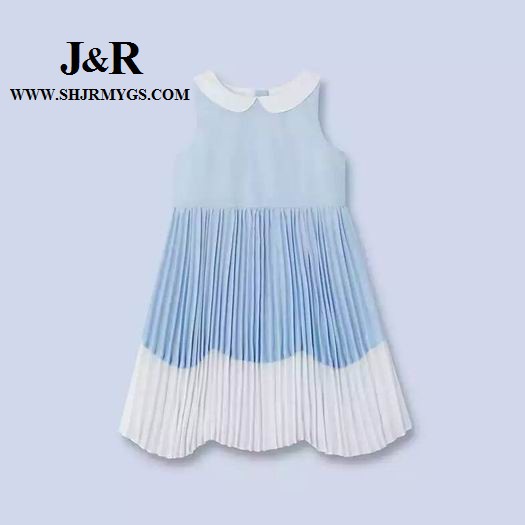 J&R16新款外貿童裝批發歐美品牌小中大童翻領百褶連衣裙160417035批發・進口・工廠・代買・代購