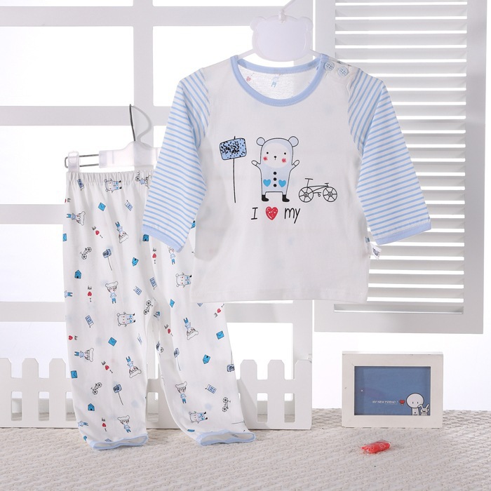 OOW噢噢屋 無骨縫製 純棉嬰兒衣服春秋季寶寶睡衣新生兒內衣套裝工廠,批發,進口,代購