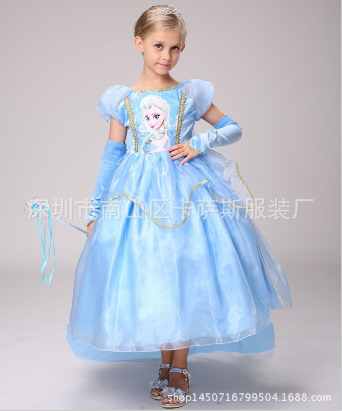 2016冰雪奇緣公主裙連衣裙女童裙Frozen dress愛莎裙禮服一件代發工廠,批發,進口,代購