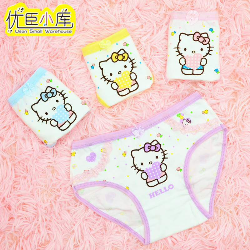 新款蕾絲花邊hello kitty女童三角內褲全棉 兒童內褲廠傢直銷工廠,批發,進口,代購