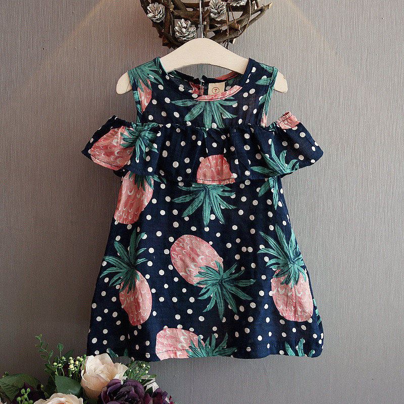 2016女童夏季新款 時尚波點菠蘿背心連衣裙38359工廠,批發,進口,代購