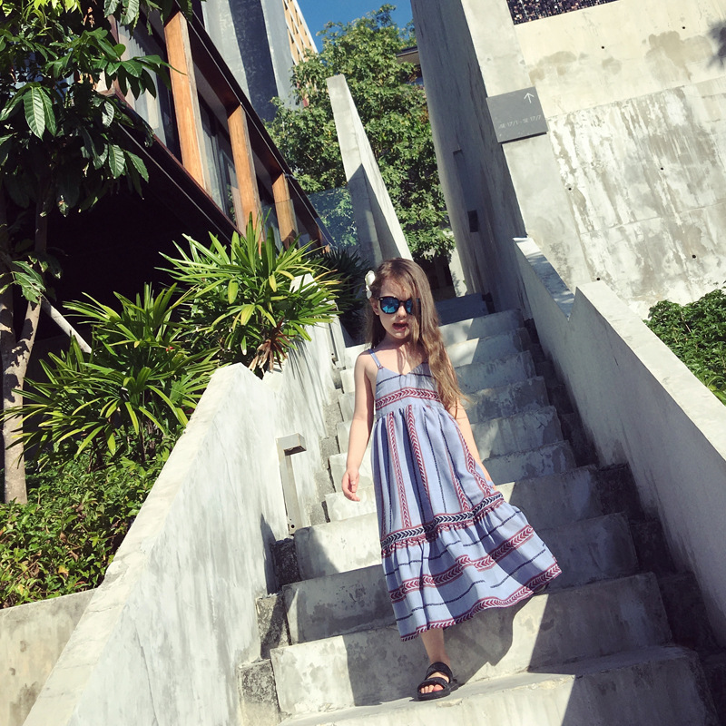 多可愛2016夏季新款女童民族風吊帶沙灘長裙E1121工廠,批發,進口,代購