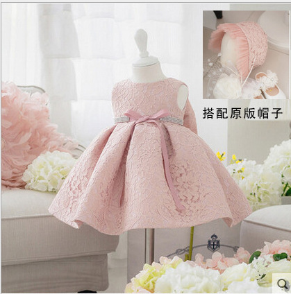 韓版童裝嬰兒粉色周歲寶寶禮服滿月擺酒生日聚會婚紗公主連衣裙工廠,批發,進口,代購