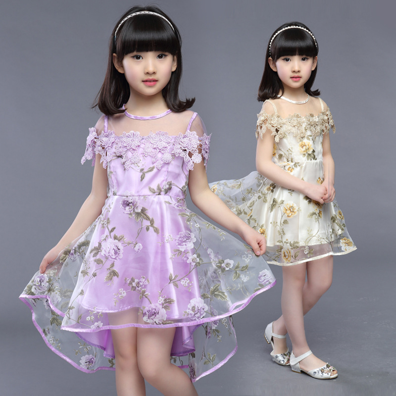 2016韓版女童連衣裙新款中大童夏裝蕾絲公主風兒童裙子 夏季童裝工廠,批發,進口,代購