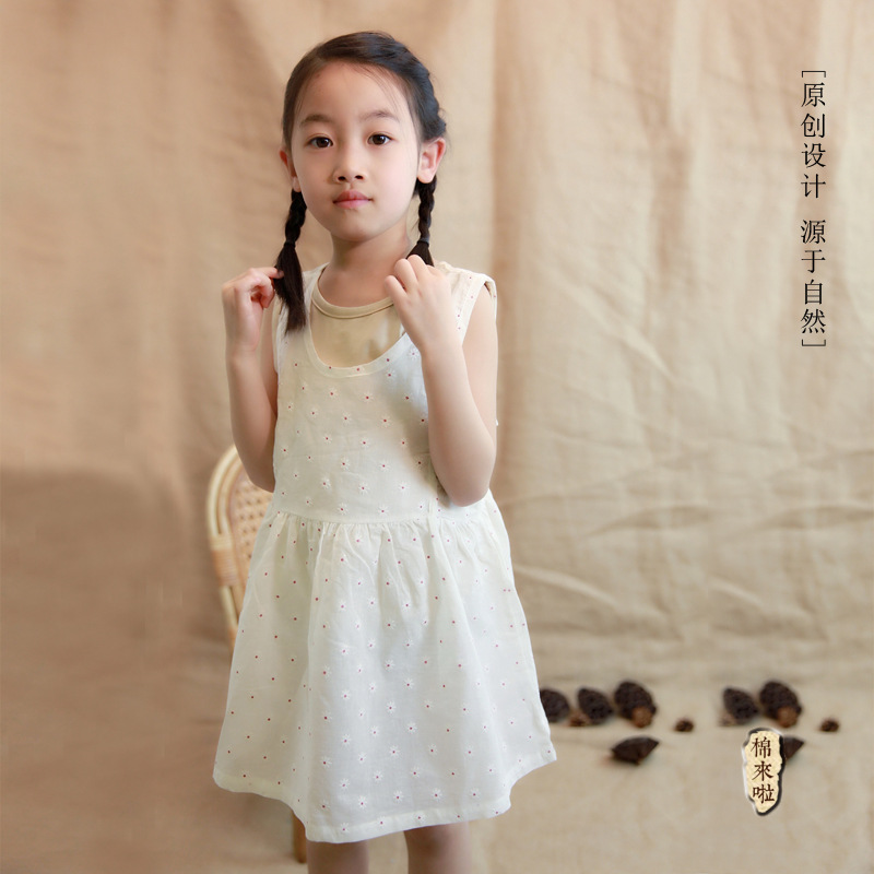 棉來啦外貿夏新款純棉韓版文藝童裝女童連衣裙套裝66015工廠,批發,進口,代購