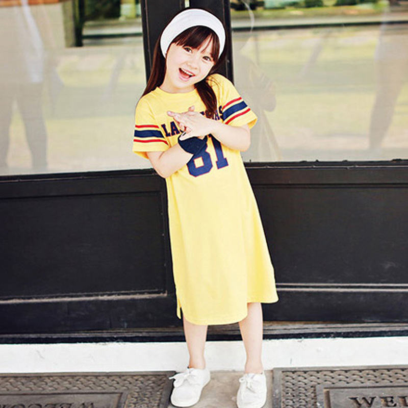 奧諾絲韓版童裝女童連衣裙兒童字母中長款T恤童裙一件代發A245工廠,批發,進口,代購