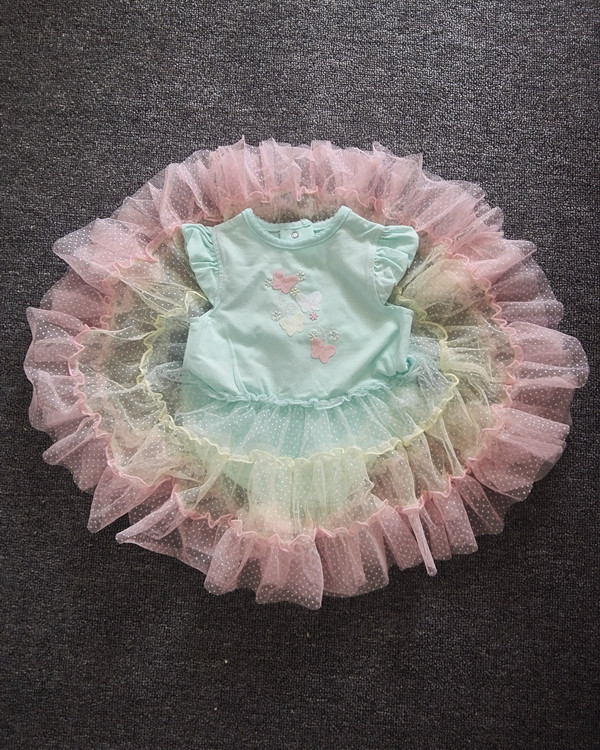 歐美原單 LITTLE ME女寶寶哈裙嬰兒三角爬紗裙超彈連身衣果綠工廠,批發,進口,代購