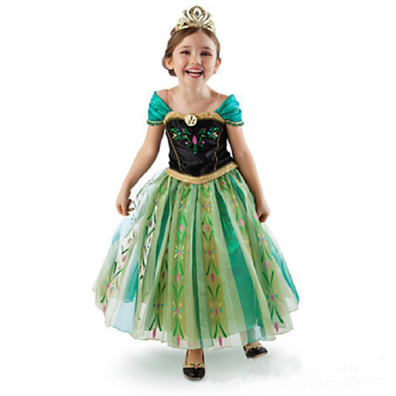 歐美風外貿童裝安娜女童公主裙冰雪奇緣連衣裙兒童禮服童裙演出服工廠,批發,進口,代購