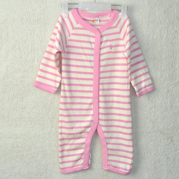 童裝睡衣連身衣兒童嬰兒爬服 純間色織間條 長袖平角哈衣連身服批發・進口・工廠・代買・代購