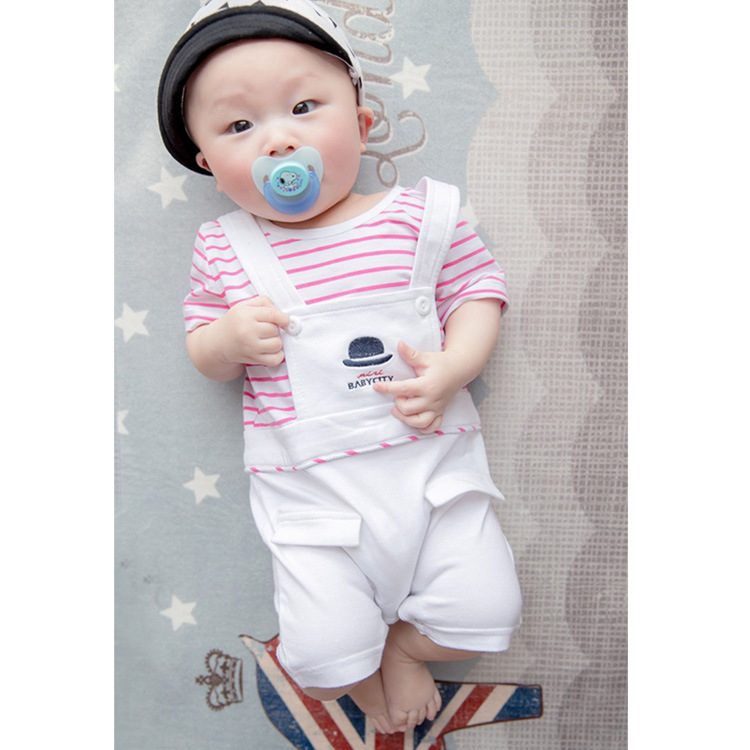 一件代發 歐美嬰兒服裝 寶寶條紋背帶連身衣 韓版嬰幼童裝批發批發・進口・工廠・代買・代購