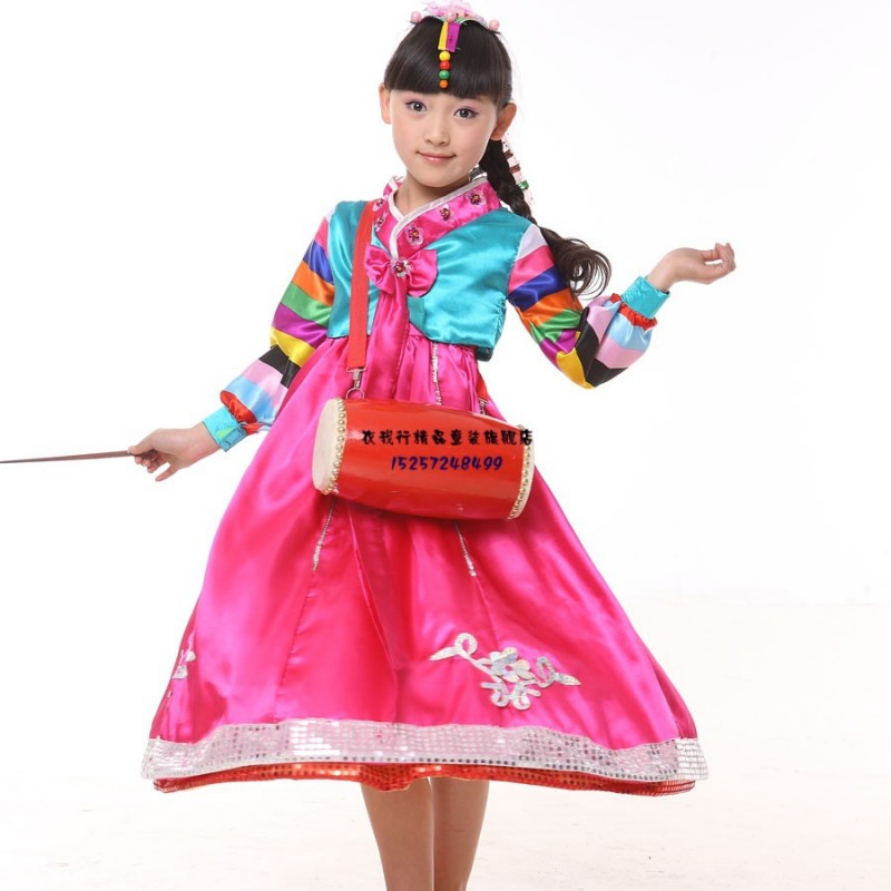 2015六一兒童朝鮮族表演服女童韓服民族舞蹈服裝幼兒演出服裝批發・進口・工廠・代買・代購