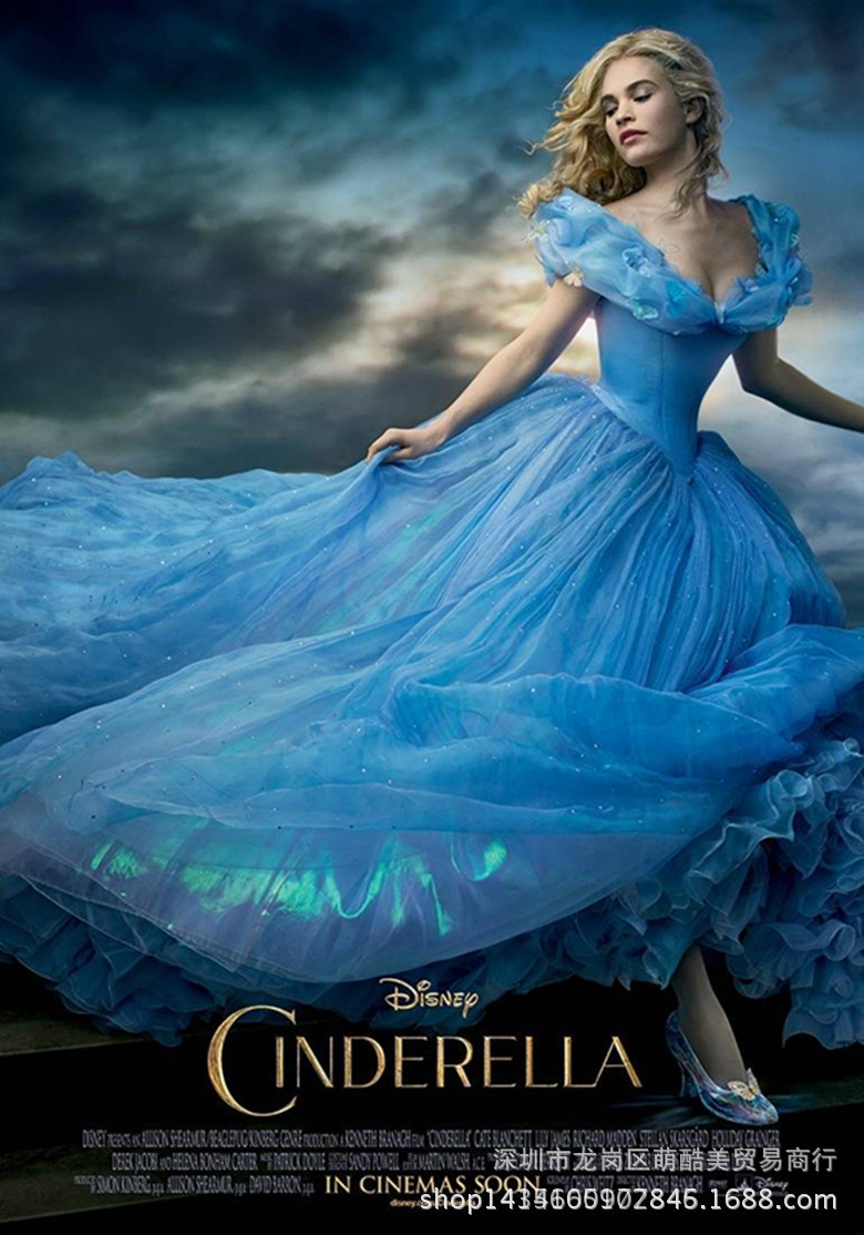 2015迪士尼灰姑娘公主裙Cinderella晚禮服兒童連衣裙成人連衣裙工廠,批發,進口,代購