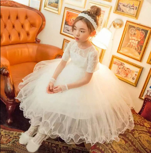 一件代發 女童2016夏季新款網紗禮服裙表演裙中大童蓬蓬裙工廠,批發,進口,代購