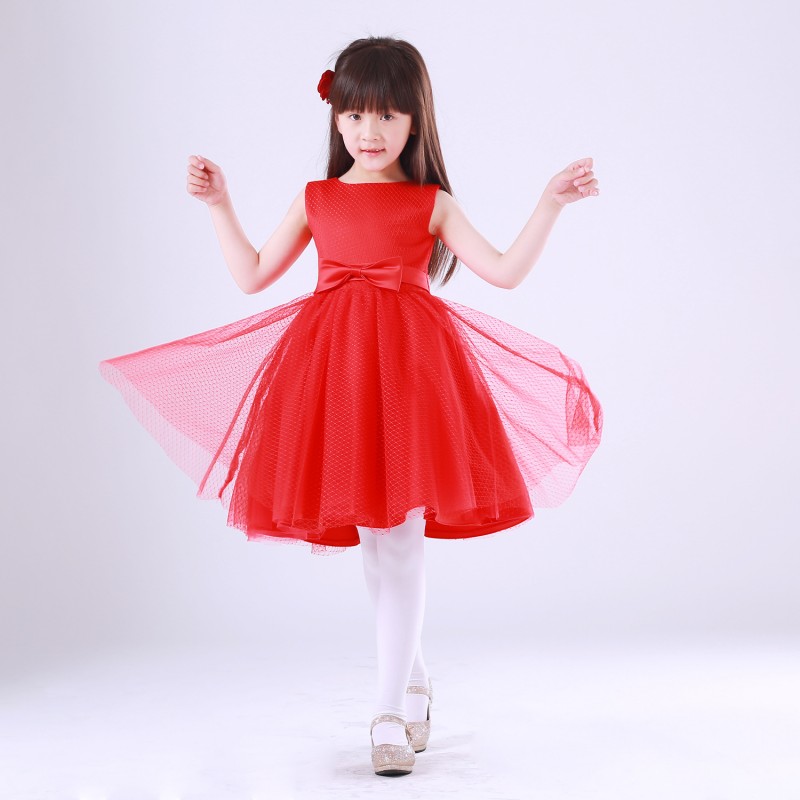 2015新款高檔兒童禮服公主裙 紅色婚紗蓬蓬裙 女童演出服定製工廠,批發,進口,代購