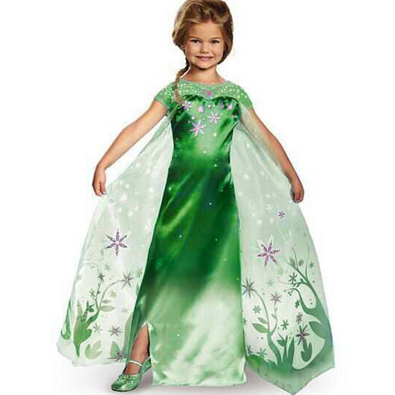 2016新款品牌童裝冰雪奇緣連衣裙frozen Elsa公主拖尾裙一件代發工廠,批發,進口,代購