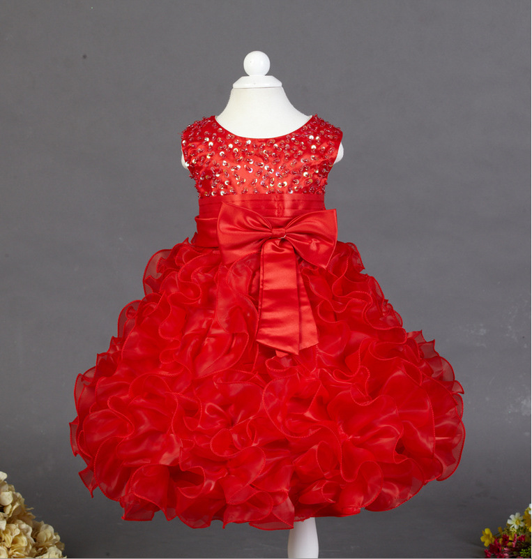 2016新款童裝 中大童紅色表演服 蕾絲網紗拼接短袖公主禮服裙長裙工廠,批發,進口,代購