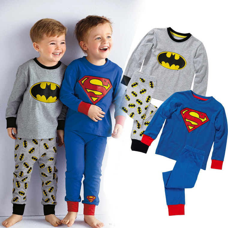 外貿童裝批發 2015秋款蝙蝠俠兒童傢居服 爆款超人 兒童套裝批發批發・進口・工廠・代買・代購