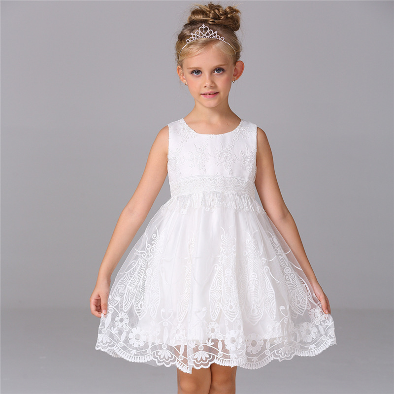 整手出售童禮服女童秋季新款白色連衣裙兒童花童婚紗禮服繡花童裙工廠,批發,進口,代購