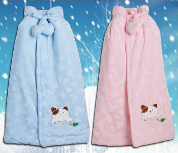 2014年新版秋冬加厚嬰幼兒全棉披風抱被天鵝絨禮品袋 一件代發批發・進口・工廠・代買・代購