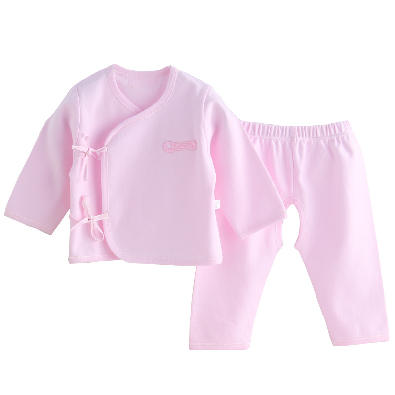 供應嬰兒內衣套裝 新生兒系帶和尚服 寶寶純棉內衣兩件套0-2歲批發・進口・工廠・代買・代購