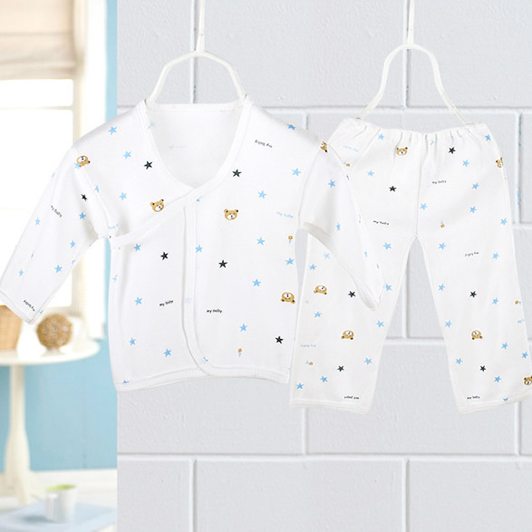 新生嬰兒純棉衣服兩件套裝 寶寶內衣套裝保暖 全棉佈嬰兒開衫內衣批發・進口・工廠・代買・代購