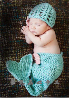 新款嬰幼兒百日照影樓攝影純手工編織卡通美人魚造型睡袋廠傢批發批發・進口・工廠・代買・代購