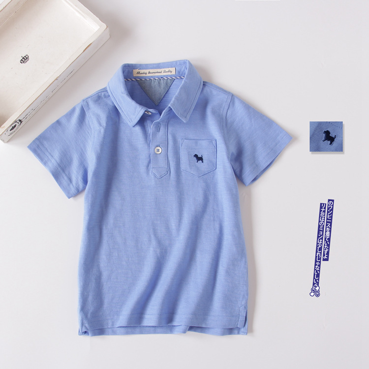 2016夏季童裝熱銷韓版男童兒童短袖T恤藍狗純棉純色時尚上衣爆款批發・進口・工廠・代買・代購