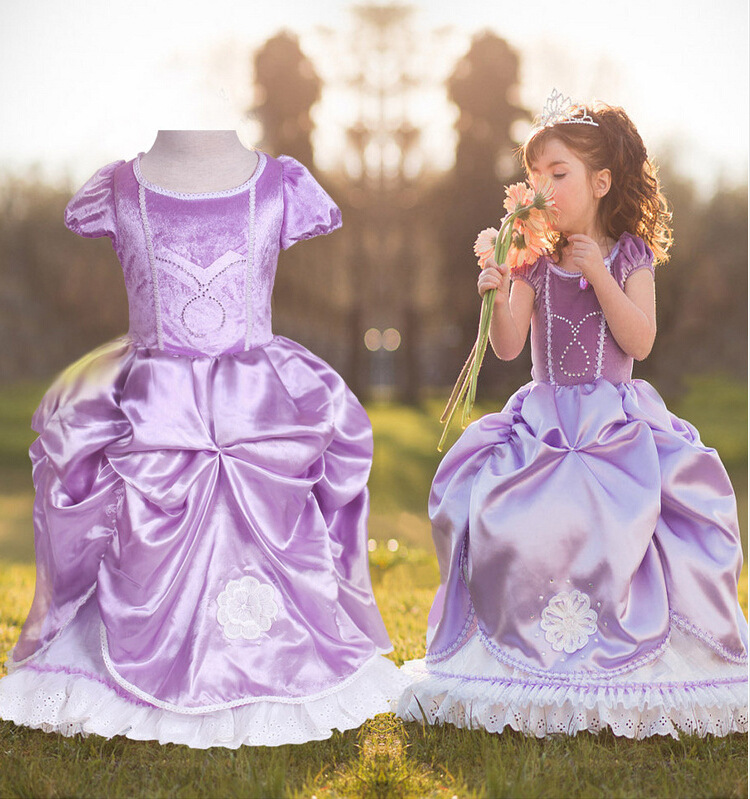 爆款外貿童裙卡通 sofia 索菲亞公主紫色禮服 兒童服裝 連衣裙批發・進口・工廠・代買・代購