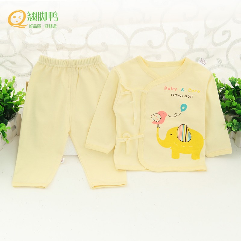 新生兒純棉內衣兩件套嬰兒薄夏男女寶寶空調服0-3個月和尚服批發・進口・工廠・代買・代購