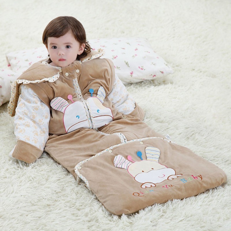 寶寶嬰兒睡袋 天鵝絨奶牛加長0-7歲防踢被加厚 春秋冬季保暖睡袋工廠,批發,進口,代購