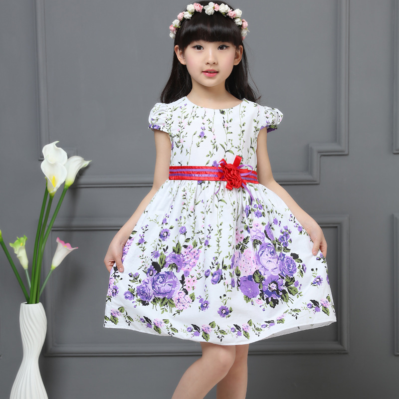 女童2016夏裝新款韓版中大兒童童裝棉質公主碎花裙子連衣裙工廠,批發,進口,代購